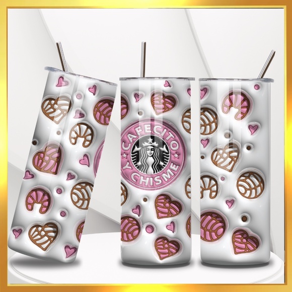 Cafecito y Chisme - - 20oz Tumbler Stainless Steel - Design created by me - Picture 4 of 6